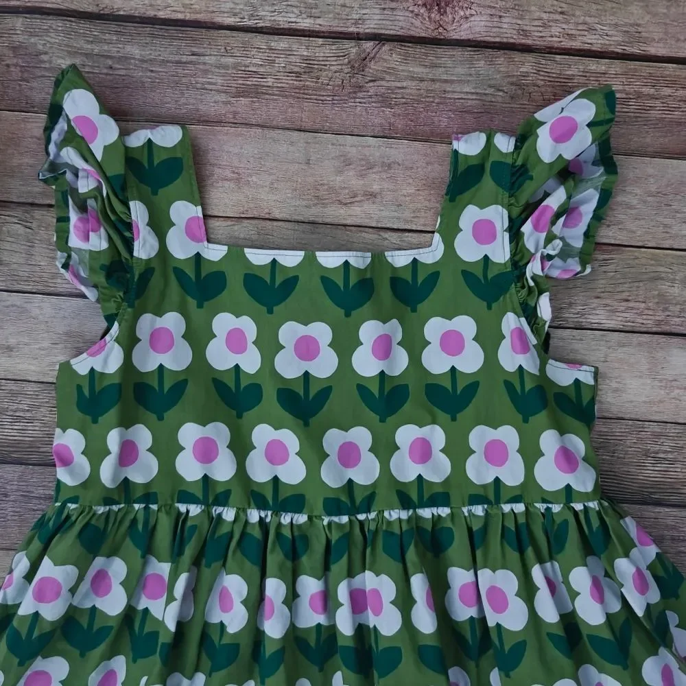 Hanna Andersson Green Floral Dress Size 12